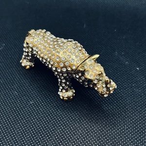 Gold rhino with rhinestones